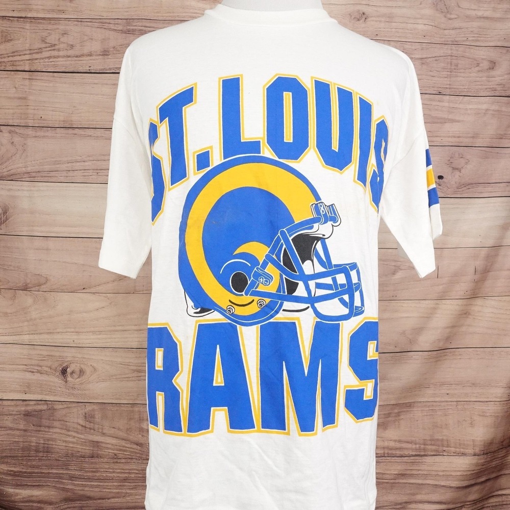 Vintage St. Louis Rams Shirt Mens 2XL White‎ NFL Football Chris Miller